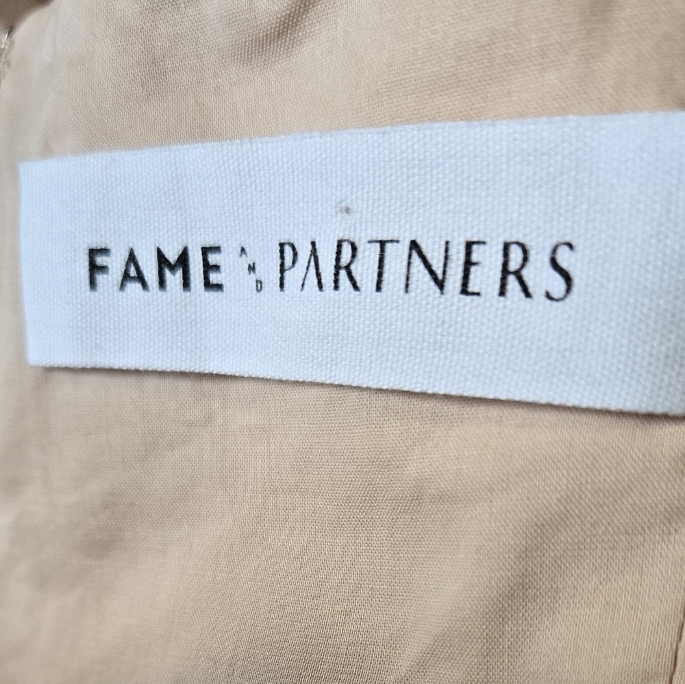 Fame & Partners Off Shoulder Mini Dress Size 4 Pink Tan Milkmaid Romantic NWT - Picture 6 of 8